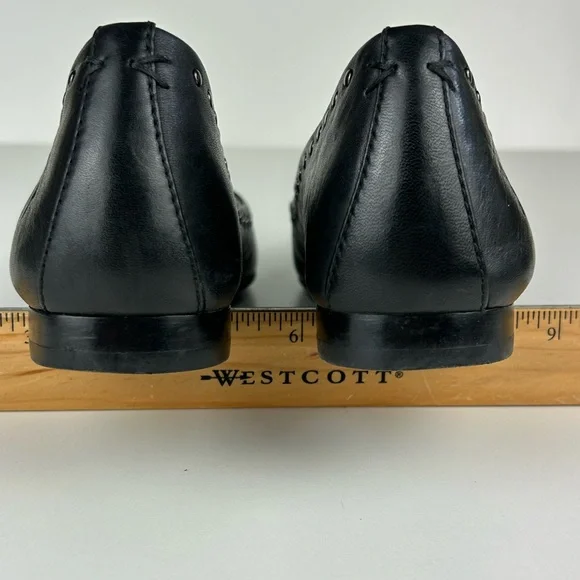 FRYE DARK GUNMETAL LEATHER SIENNA MICRO STUD BALLET FLATS SHOE SIZE 7 - Picture 6 of 12